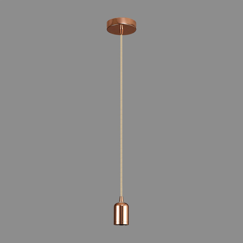 Luminosity Designs Ltd - Luminosity Single Modern Pendant with 1m Braided Cable and Deep Shade Ring for Thick Glass - Luminosity Designs Ltd