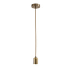 Luminosity Single Modern Pendant with 2m Braided Cable and Deep Shade Ring for Thick Glass