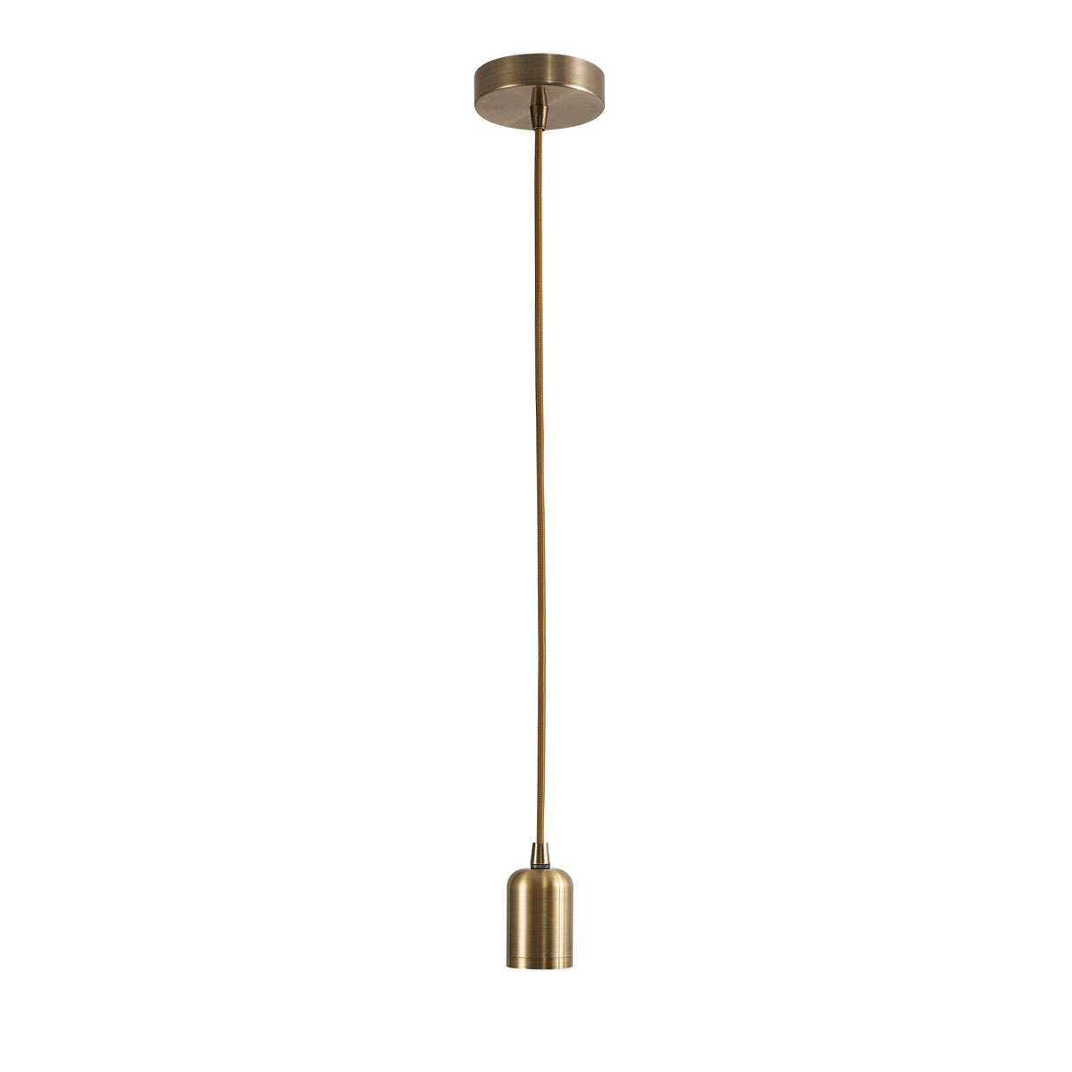 Luminosity Single Modern Pendant with 2m Braided Cable and Deep Shade Ring for Thick Glass