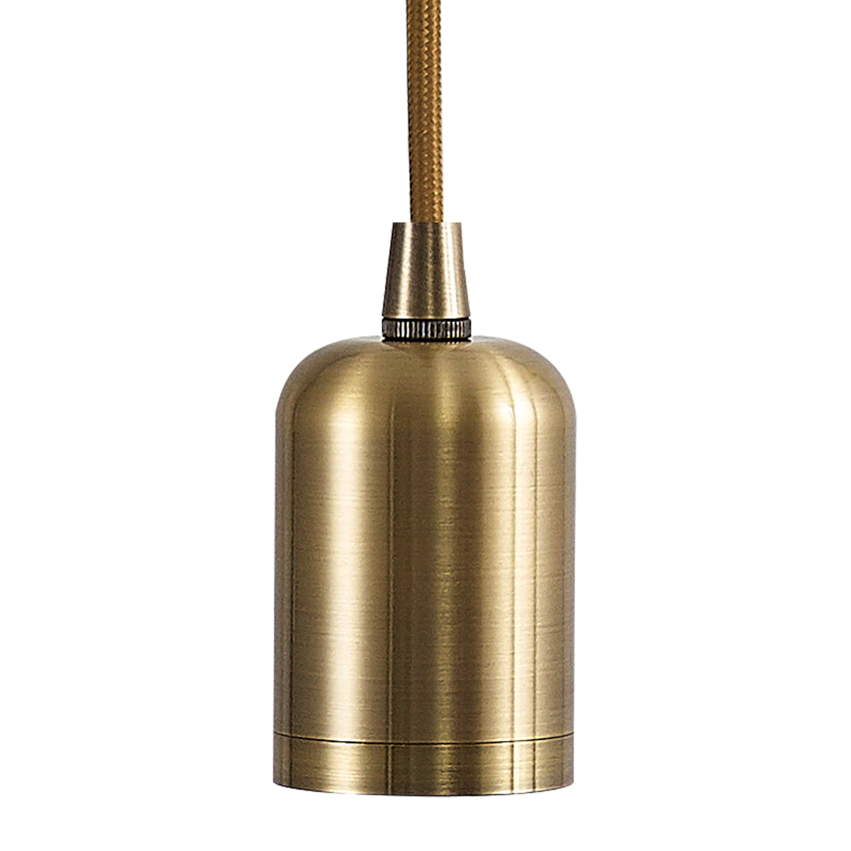 Luminosity Single Modern Pendant with 2m Braided Cable and Deep Shade Ring for Thick Glass