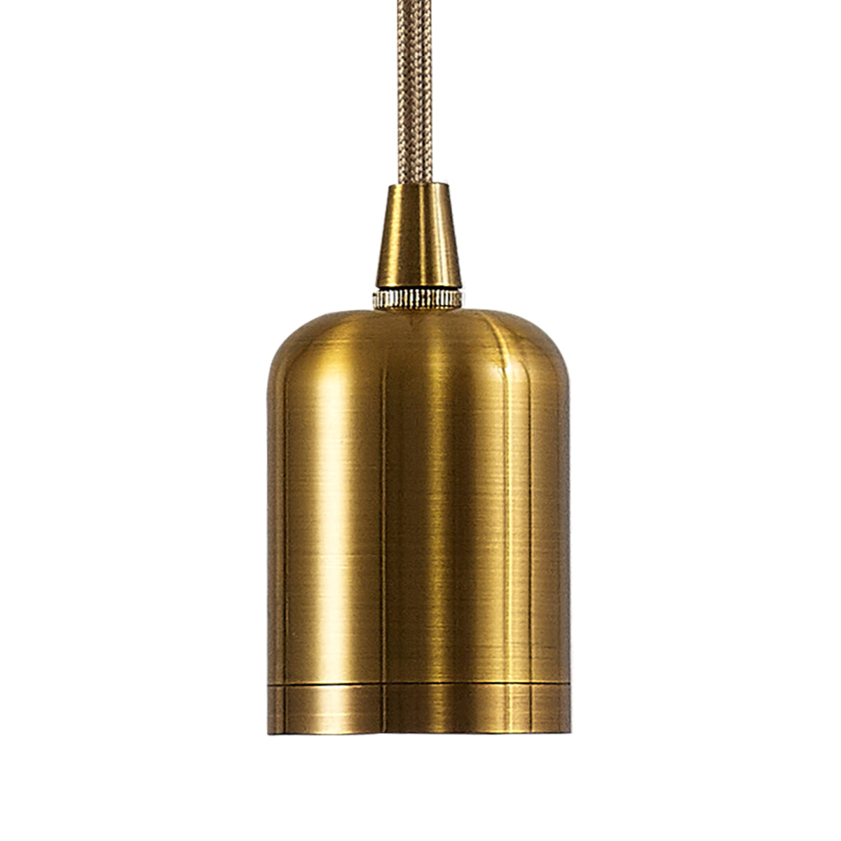 Luminosity Single Modern Pendant with 2m Braided Cable and Deep Shade Ring for Thick Glass