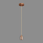 Luminosity Single Modern Pendant with 2m Braided Cable and Deep Shade Ring for Thick Glass