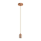 Luminosity Single Modern Pendant with 2m Braided Cable and Deep Shade Ring for Thick Glass