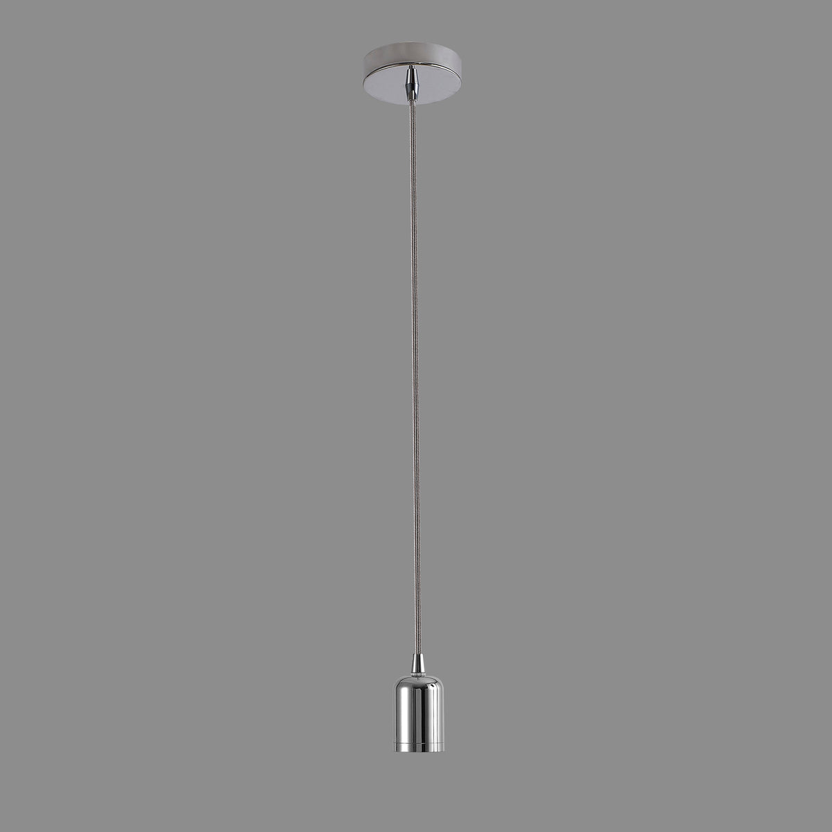 Luminosity Single Modern Pendant with 2m Braided Cable and Deep Shade Ring for Thick Glass