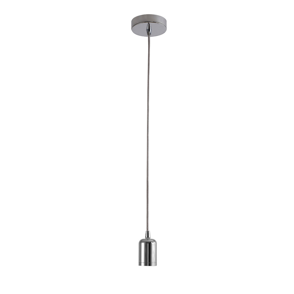 Luminosity Single Modern Pendant with 2m Braided Cable and Deep Shade Ring for Thick Glass