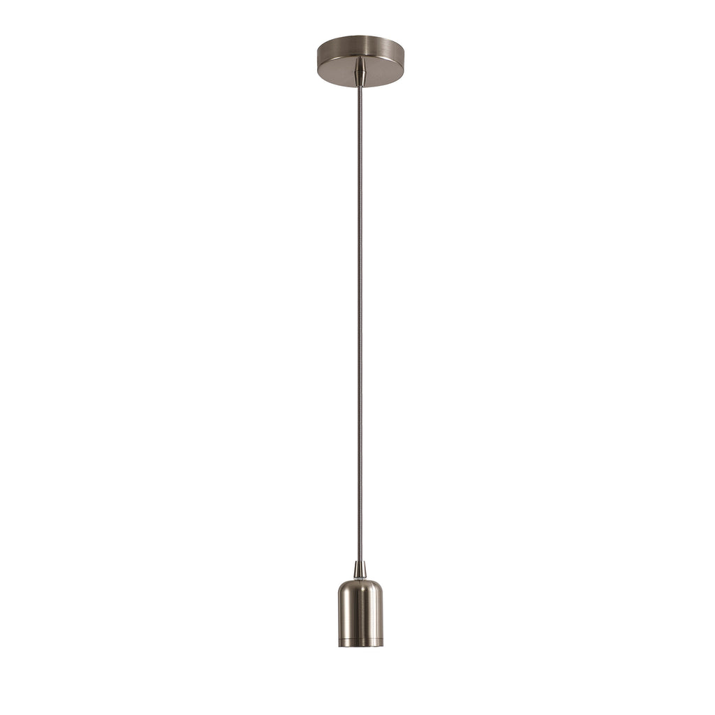 Luminosity Single Modern Pendant with 2m Braided Cable and Deep Shade Ring for Thick Glass
