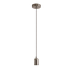 Luminosity Single Modern Pendant with 2m Braided Cable and Deep Shade Ring for Thick Glass