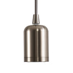 Luminosity Single Modern Pendant with 2m Braided Cable and Deep Shade Ring for Thick Glass