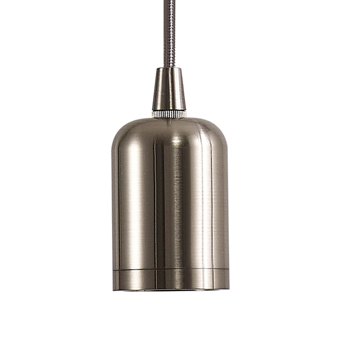 Luminosity Single Modern Pendant with 2m Braided Cable and Deep Shade Ring for Thick Glass