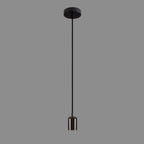 Luminosity Single Modern Pendant with 2m Braided Cable and Deep Shade Ring for Thick Glass