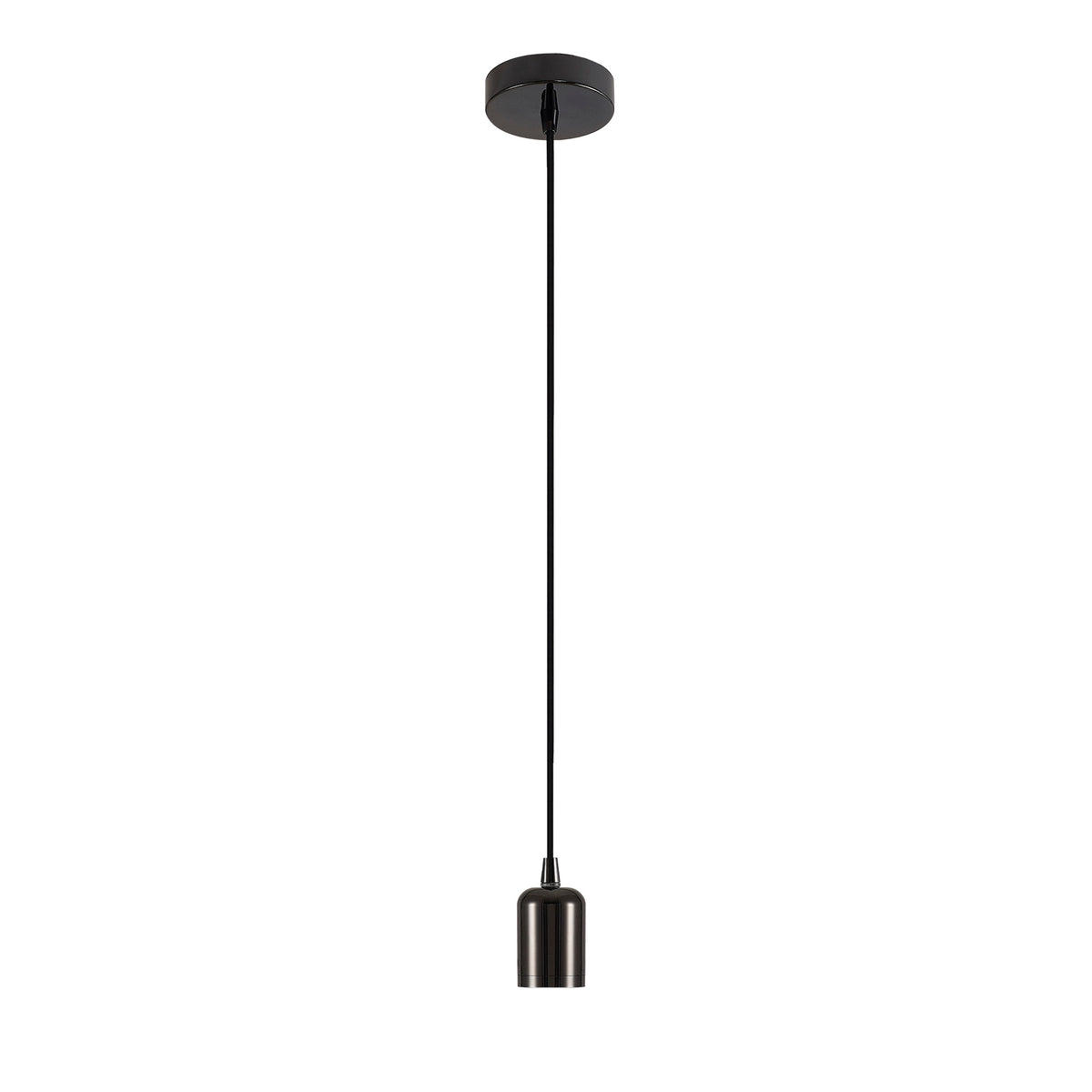 Luminosity Single Modern Pendant with 2m Braided Cable and Deep Shade Ring for Thick Glass