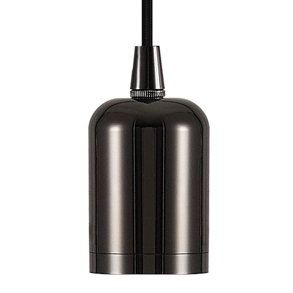 Luminosity Single Modern Pendant with 2m Braided Cable and Deep Shade Ring for Thick Glass