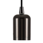 Luminosity Single Modern Pendant with 2m Braided Cable and Deep Shade Ring for Thick Glass