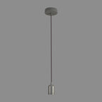 Luminosity Single Modern Pendant with 2m Braided Cable and Deep Shade Ring for Thick Glass