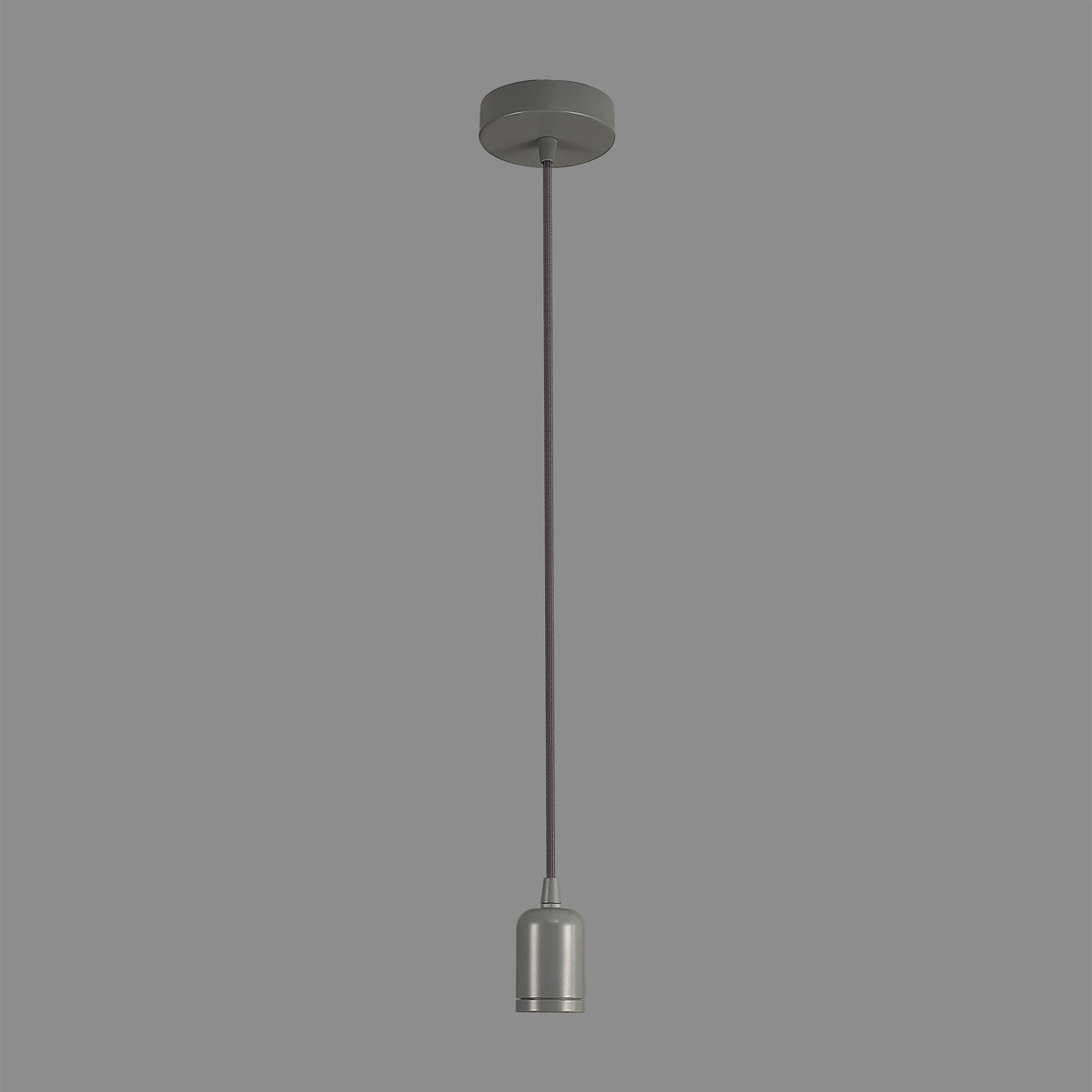 Luminosity Single Modern Pendant with 2m Braided Cable and Deep Shade Ring for Thick Glass