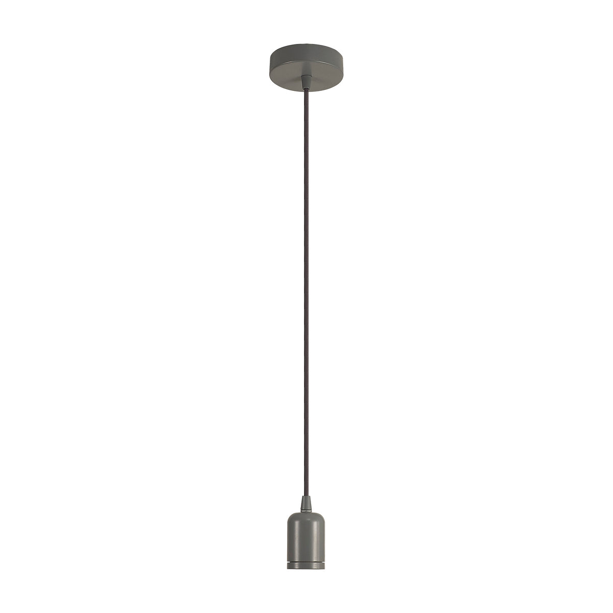 Luminosity Single Modern Pendant with 2m Braided Cable and Deep Shade Ring for Thick Glass
