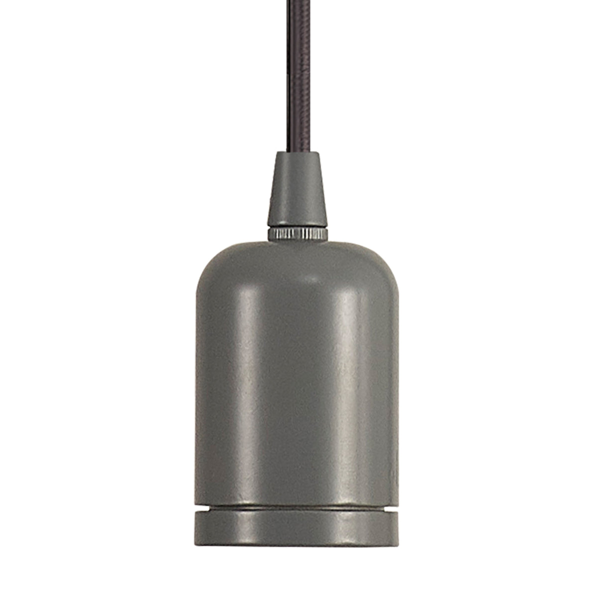 Luminosity Single Modern Pendant with 2m Braided Cable and Deep Shade Ring for Thick Glass