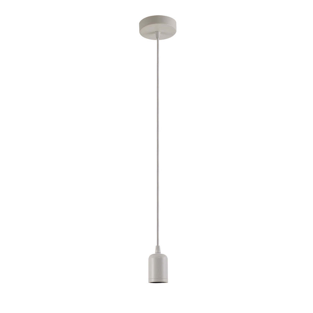 Luminosity Single Modern Pendant with 2m Braided Cable and Deep Shade Ring for Thick Glass