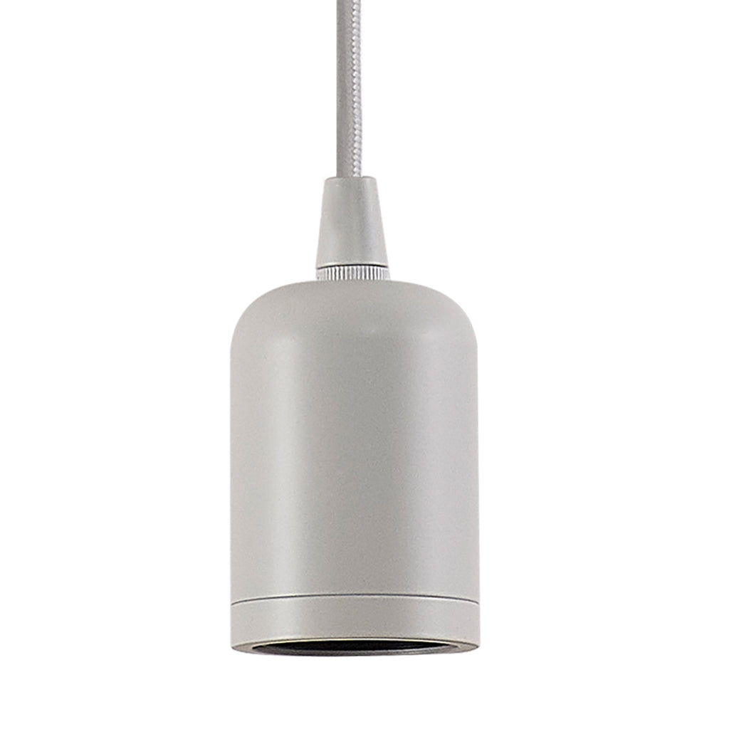 Luminosity Single Modern Pendant with 2m Braided Cable and Deep Shade Ring for Thick Glass