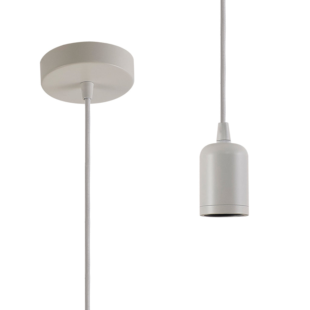 Luminosity Single Modern Pendant with 2m Braided Cable and Deep Shade Ring for Thick Glass