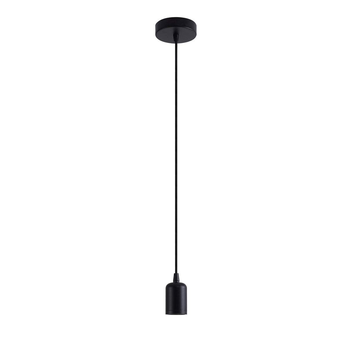 Luminosity Single Modern Pendant with 2m Braided Cable and Deep Shade Ring for Thick Glass