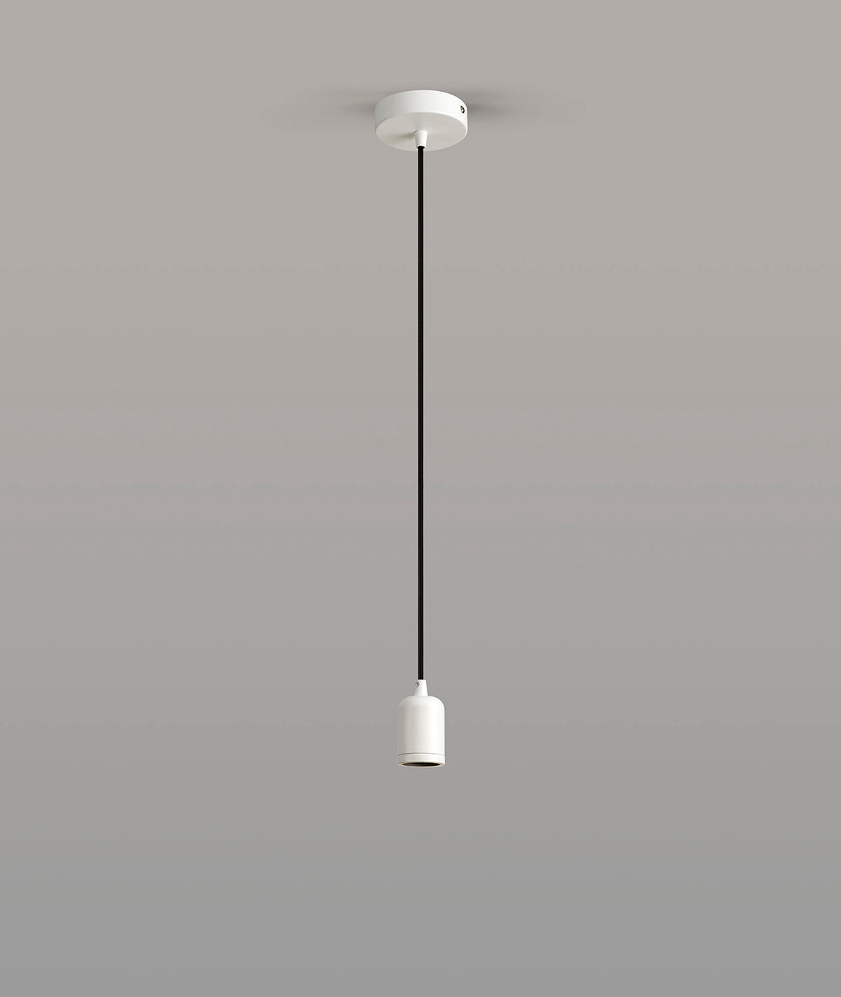 Luminosity Single Modern Pendant with 1m Braided Cable and Deep Shade Ring for Thick Glass