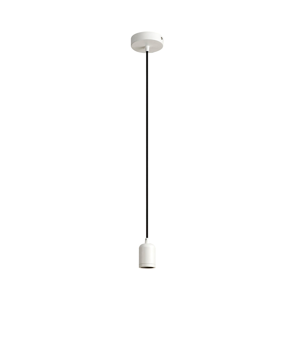 Luminosity Single Modern Pendant with 1m Braided Cable and Deep Shade Ring for Thick Glass