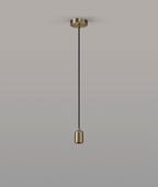 Luminosity Single Modern Pendant with 1m Braided Cable and Deep Shade Ring for Thick Glass