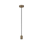 Luminosity Single Modern Pendant with 1m Braided Cable and Deep Shade Ring for Thick Glass