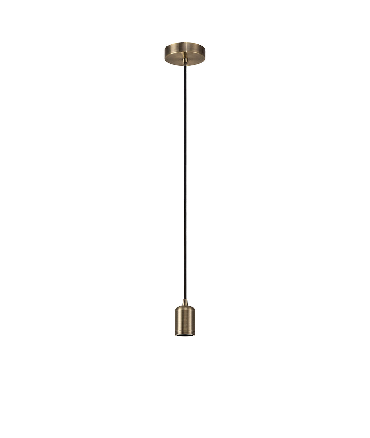 Luminosity Single Modern Pendant with 1m Braided Cable and Deep Shade Ring for Thick Glass