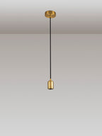Luminosity Single Modern Pendant with 1m Braided Cable and Deep Shade Ring for Thick Glass