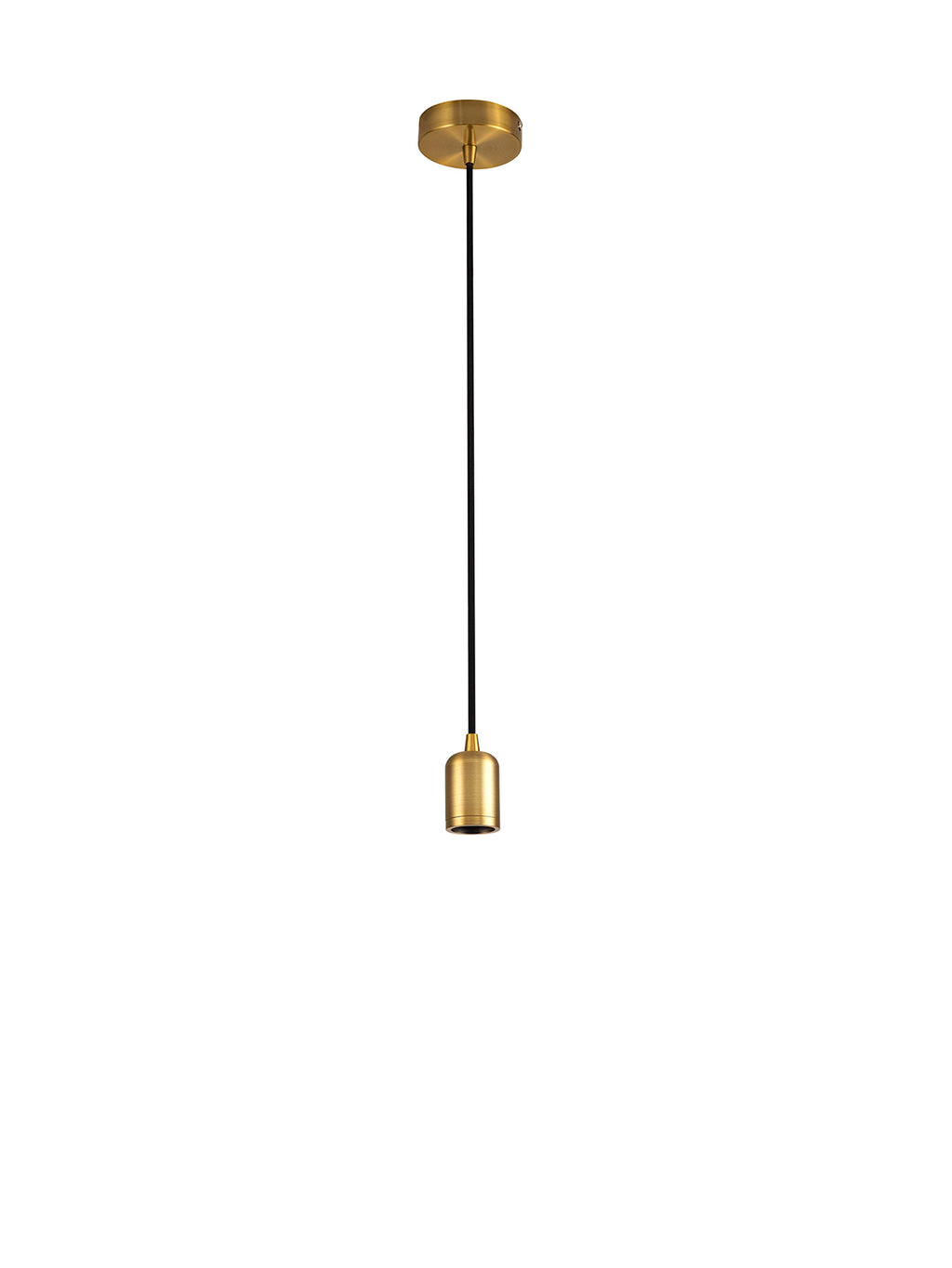Luminosity Single Modern Pendant with 1m Braided Cable and Deep Shade Ring for Thick Glass