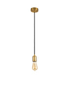Luminosity Single Modern Pendant with 1m Braided Cable and Deep Shade Ring for Thick Glass