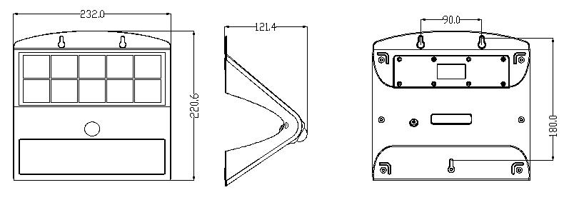 Diamond LED - Lunar IV PLUS – Solar Wall Light With PIR - Luminosity Designs Ltd