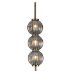 Luminosity Designs - Lustre Segmented Glass Globe Floor Lamp In An Antique Brass Framework, Single Colour, 3 x G9 - Luminosity Designs Ltd