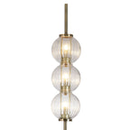 Luminosity Designs - Lustre Segmented Glass Globe Floor Lamp In An Antique Brass Framework, Single Colour, 3 x G9 - Luminosity Designs Ltd