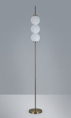 Luminosity Designs - Lustre Segmented Glass Globe Floor Lamp In An Antique Brass Framework, Single Colour, 3 x G9 - Luminosity Designs Ltd