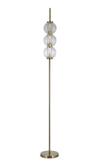 Luminosity Designs - Lustre Segmented Glass Globe Floor Lamp In An Antique Brass Framework, Single Colour, 3 x G9 - Luminosity Designs Ltd
