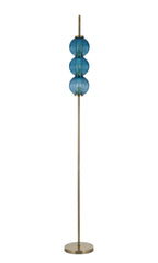 Luminosity Designs - Lustre Segmented Glass Globe Floor Lamp In An Antique Brass Framework, Single Colour, 3 x G9 - Luminosity Designs Ltd