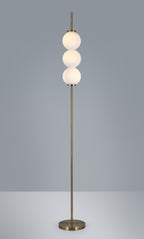 Luminosity Designs - Lustre Segmented Glass Globe Floor Lamp In An Antique Brass Framework, Single Colour, 3 x G9 - Luminosity Designs Ltd