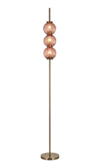 Luminosity Designs - Lustre Segmented Glass Globe Floor Lamp In An Antique Brass Framework, Single Colour, 3 x G9 - Luminosity Designs Ltd