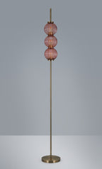 Luminosity Designs - Lustre Segmented Glass Globe Floor Lamp In An Antique Brass Framework, Single Colour, 3 x G9 - Luminosity Designs Ltd
