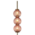 Luminosity Designs - Lustre Segmented Glass Globe Floor Lamp In An Antique Brass Framework, Single Colour, 3 x G9 - Luminosity Designs Ltd