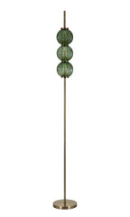Luminosity Designs - Lustre Segmented Glass Globe Floor Lamp In An Antique Brass Framework, Single Colour, 3 x G9 - Luminosity Designs Ltd