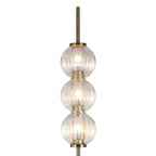 Luminosity Designs - Lustre Segmented Glass Globe Floor Lamp In An Antique Brass Framework, Single Colour, 3 x G9 - Luminosity Designs Ltd