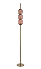 Luminosity Designs - Lustre Segmented Glass Globe Floor Lamp In An Antique Brass Framework, Single Colour, 3 x G9 - Luminosity Designs Ltd