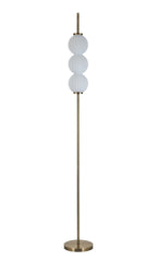 Luminosity Designs - Lustre Segmented Glass Globe Floor Lamp In An Antique Brass Framework, Single Colour, 3 x G9 - Luminosity Designs Ltd