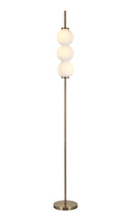 Luminosity Designs - Lustre Segmented Glass Globe Floor Lamp In An Antique Brass Framework, Single Colour, 3 x G9 - Luminosity Designs Ltd