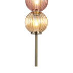 Luminosity Designs - Lustre Segmented Glass Globe Vertical Pendant In An Antique Brass Framework, Amber and Blush, 3x G9 - Luminosity Designs Ltd