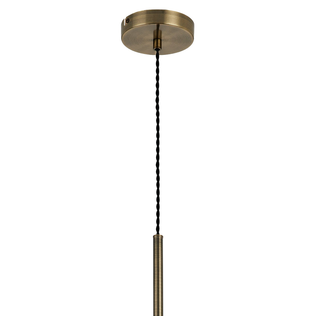 Luminosity Designs - Lustre Segmented Glass Globe Vertical Pendant In An Antique Brass Framework, Amber and Opal, 3x G9 - Luminosity Designs Ltd